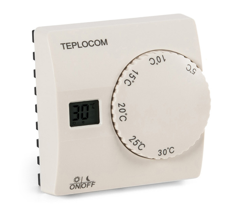 Проводной комнатный термостат TEPLOCOM TS-2AA/8A: фото, характеристики, сертификаты